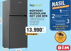KEYSMART NOFROST BUZDOLABI KEY 250 NFE